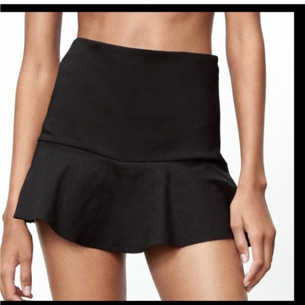 Promesa Black Ruffle Mini Pull On Texture Skort Skirt Size Small